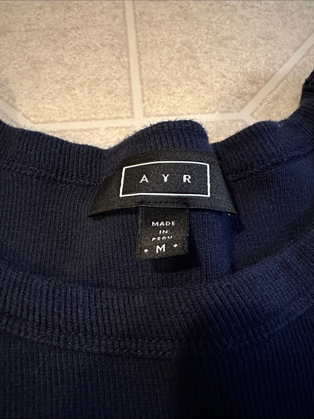 AYR Deep Navy Short Sleeve Crewneck Tee - Picture 2 of 3